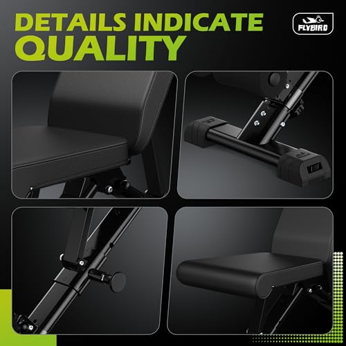 FLYBIRD Adjustable Weight Bench for Full Body Workouts