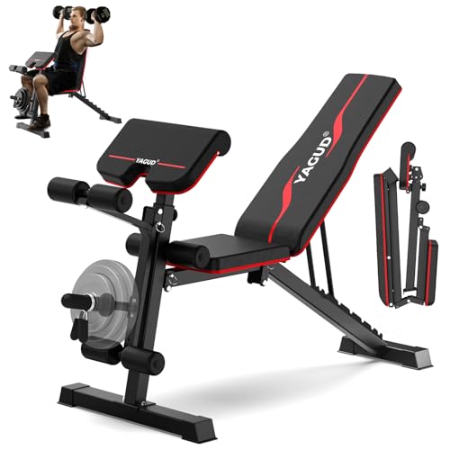 Adjustable Weight Bench with Barbell Rack for Home Gym