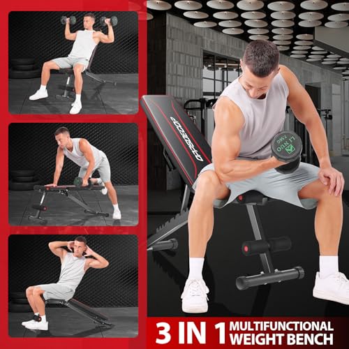 OPPSDECOR Foldable Weight Bench for Full Body Fitness