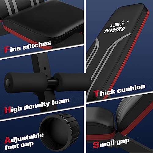FLYBIRD Folding Adjustable Weight Bench for Home Gym