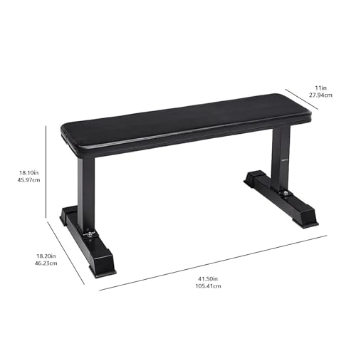 Flat Black Weight Bench by Amazon Basics