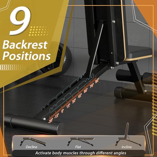 FitGoods Heavy-Duty Adjustable Weight Bench for Home Gym