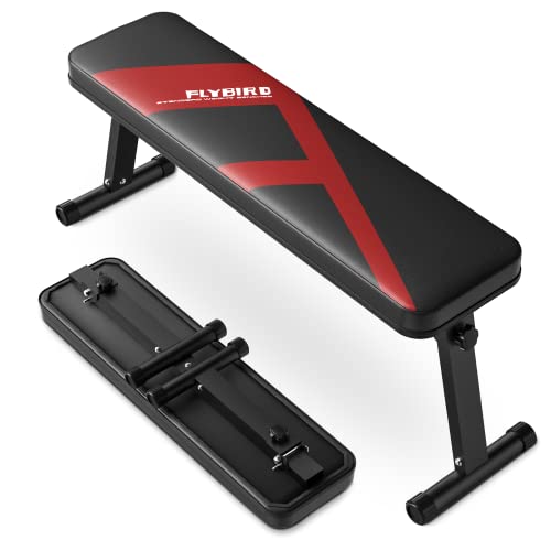 FLYBIRD Folding Flat Weight Bench for Home Gym