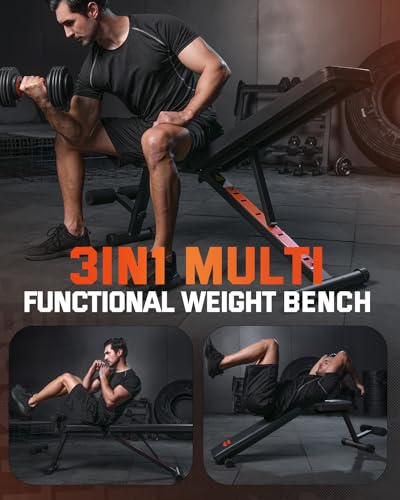Lusper Foldable Adjustable Weight Bench - 600 lb Capacity