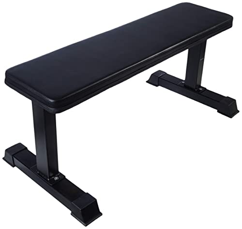 Flat Black Weight Bench by Amazon Basics
