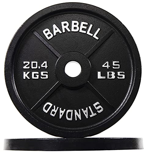 Signature Fitness 45LB Olympic Cast Iron Weight Plates