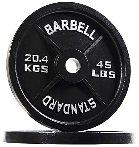 Signature Fitness 45LB Olympic Cast Iron Weight Plates