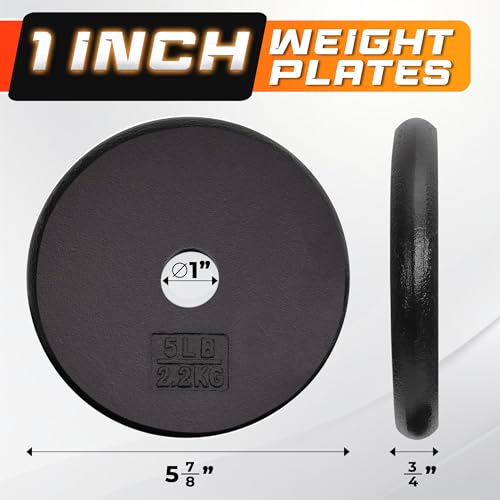 Yes4All 1-inch Cast Iron Dumbbell Weight Plates
