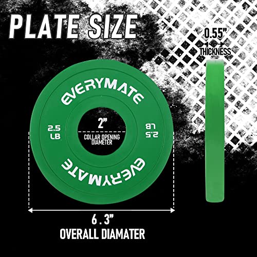 EVERYMATE 2.5LB Olympic Bumper Fractional Weight Plates