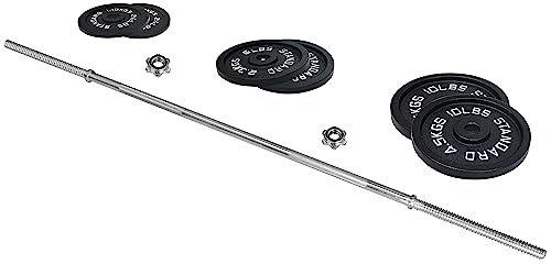 Cast Iron Weight Plates with 5FT Barbell Set