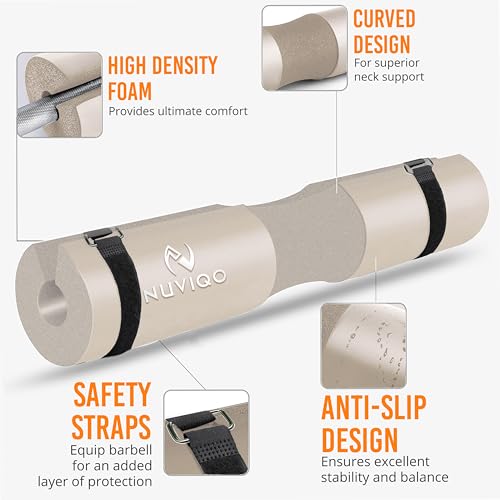 Barbell Pad for Squats and Hip Thrusts - White