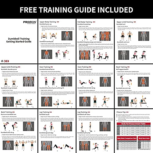PROIRON 44Lbs Adjustable Dumbbell Set for Home Gym