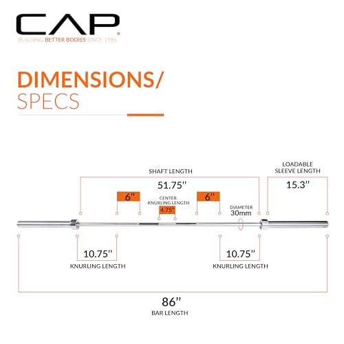 CAP Barbell 7-Foot Olympic Chrome Weight Bar
