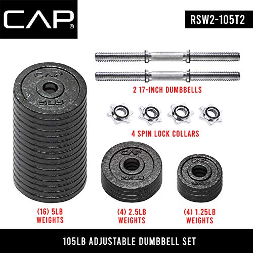 Adjustable 52.5-Pound Dumbbell Weight Pair