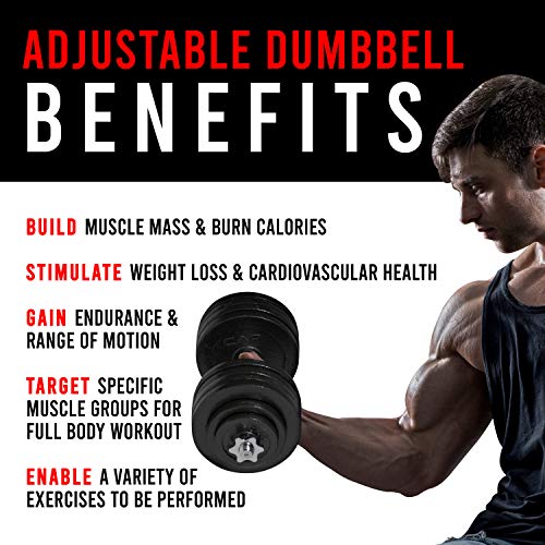 Adjustable 52.5-Pound Dumbbell Weight Pair