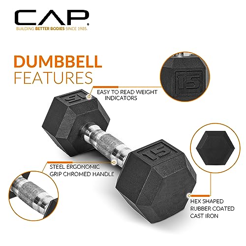 CAP Barbell 150 LB Hex Dumbbell Set with Rack