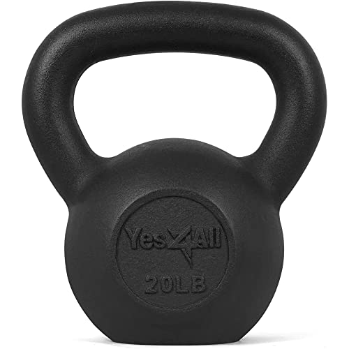 Yes4All 20 lbs Cast Iron Kettlebell Set