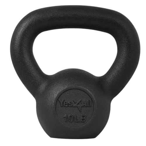 Yes4All 10 lbs Solid Cast Iron Kettlebell