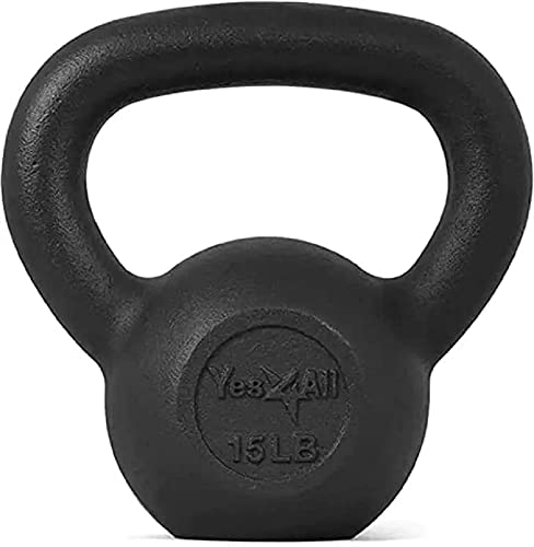 Yes4All 15lbs Cast Iron Kettlebell Set