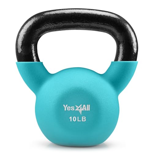 Yes4All 10 lb Neoprene Kettlebell and Dumbbell Set