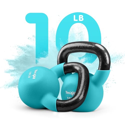 Yes4All Peacock Blue Neoprene Kettlebell Set - 10 lbs