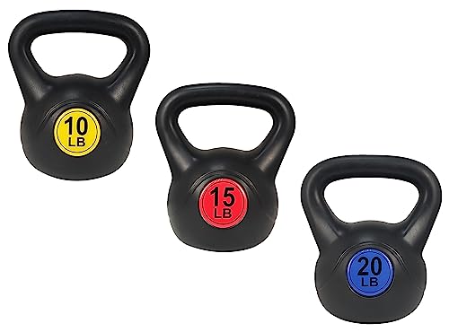 3-Piece Wide Grip Kettlebell Weight Set