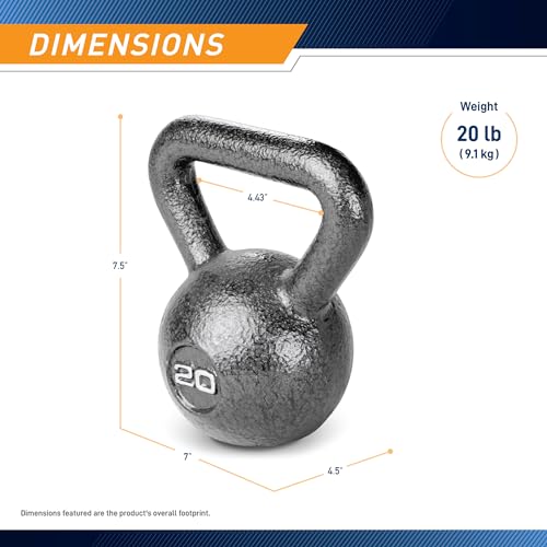 Marcy 20lbs Cast Iron Kettlebell for Home Gym