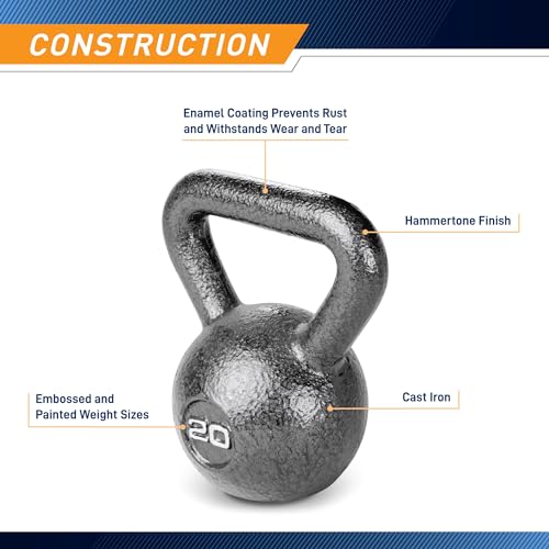 Marcy 20lbs Cast Iron Kettlebell for Home Gym
