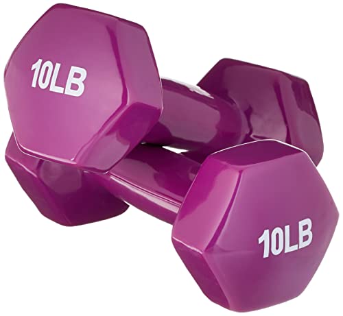 10 lb Vinyl Coated Dumbbell Hand Weights - Purple