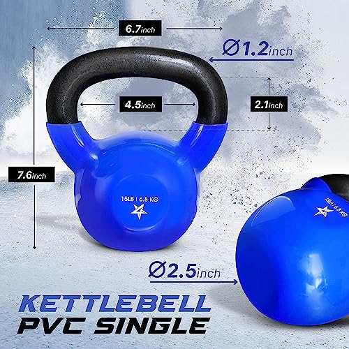 Yes4All Vinyl Coated Cast Iron Kettlebells 5-100 LB
