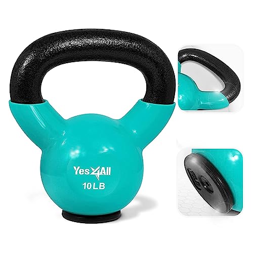 Cast Iron Kettlebells with Rubber Base for Home Gym