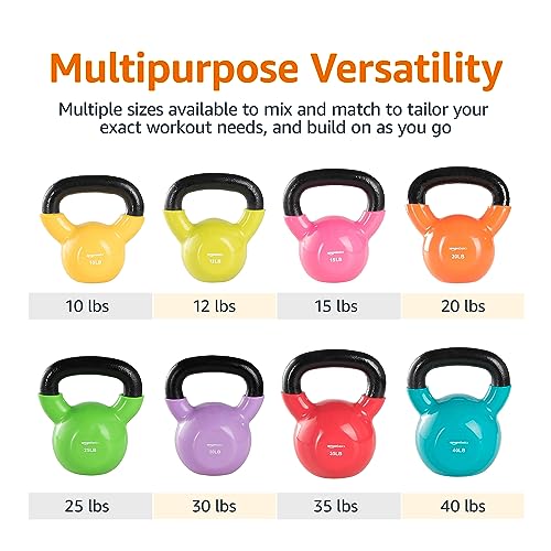 15 lb Pink Vinyl Kettlebell by Amazon Basics