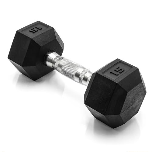 CAP Barbell 15 LB Hex Coated Dumbbell Weight