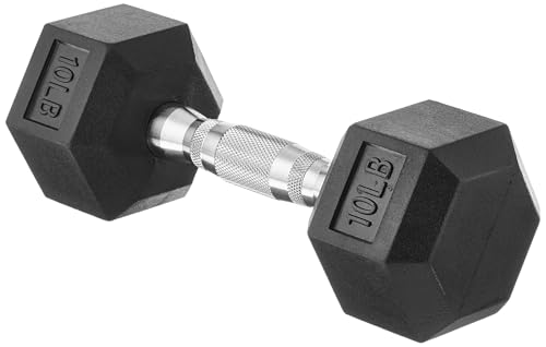 10 lb Rubber Encased Hex Dumbbell for Strength Training