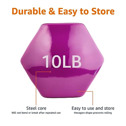 10 lb Vinyl Coated Dumbbell Hand Weights - Purple