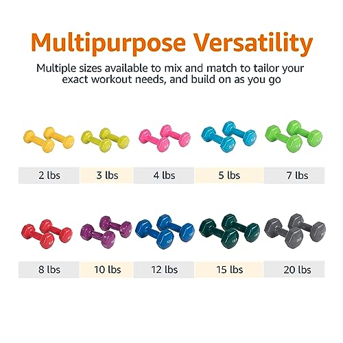 10 lb Vinyl Coated Dumbbell Hand Weights - Purple