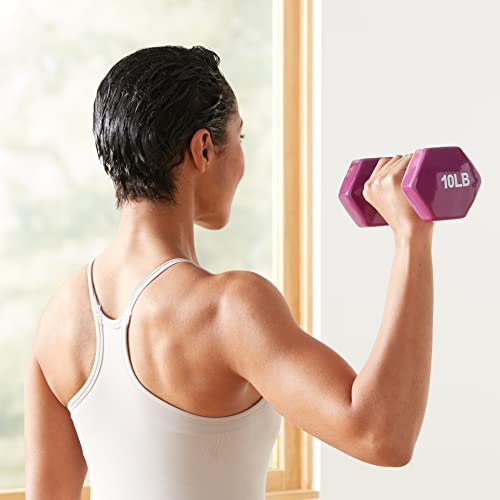 10 lb Vinyl Coated Dumbbell Hand Weights - Purple
