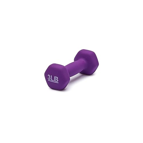 Purple Neoprene Dumbbell Hand Weights, 3 Pounds
