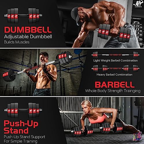 Adjustable 3-in-1 Dumbbell and Barbell Set