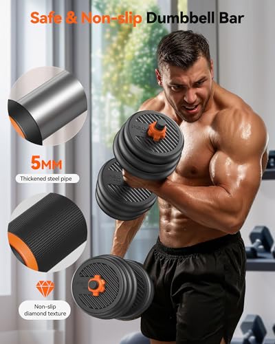 Adjustable 50lbs Dumbbell Set for Home Workouts