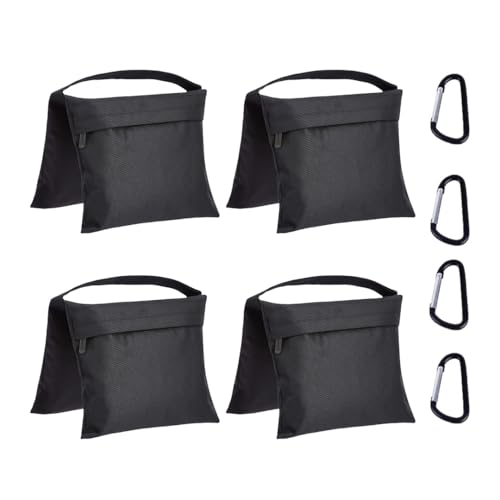 4-Pack Black Empty Sandbags for Light Stands