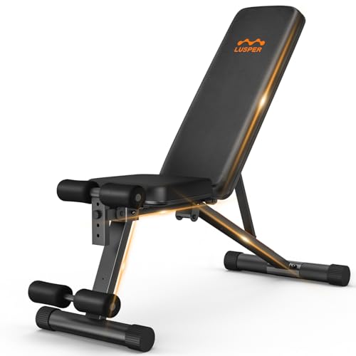 Lusper Foldable Adjustable Weight Bench - 600 lb Capacity