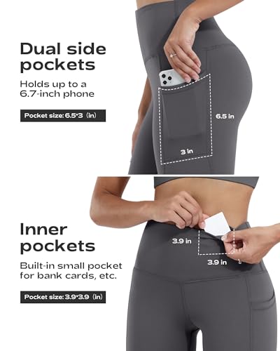 High-Waisted Workout Leggings with Pockets - 5 Pack