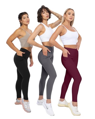 High-Waisted Workout Leggings with Pockets - 5 Pack