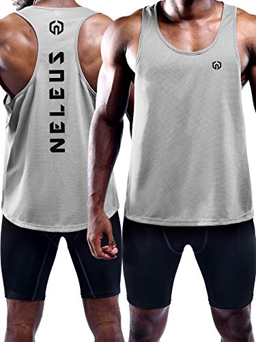 NELEUS Men's 3-Pack Dry Fit Workout Tanks