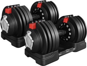 Yaheetech Adjustable Dumbbell Set - 52.5lbs Pair
