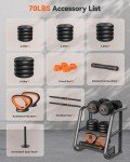 Adjustable 70lbs Dumbbell Set for Home Gym