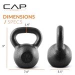 CAP Barbell 30 lb Black Cast Iron Kettlebell