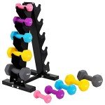 BalanceFrom Neoprene Dumbbell Set with Stand