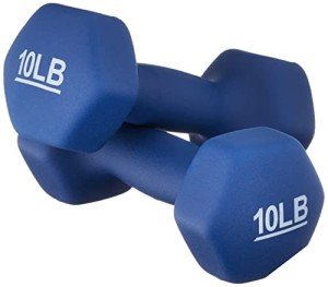 Navy Blue Neoprene Coated Hex Dumbbells, 20 lbs